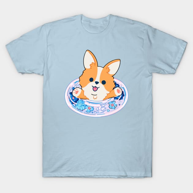 Corgi Floaty T-Shirt by veraphina